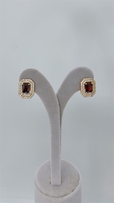 Vip Kırmızı Taşlı  Bağet Küpe