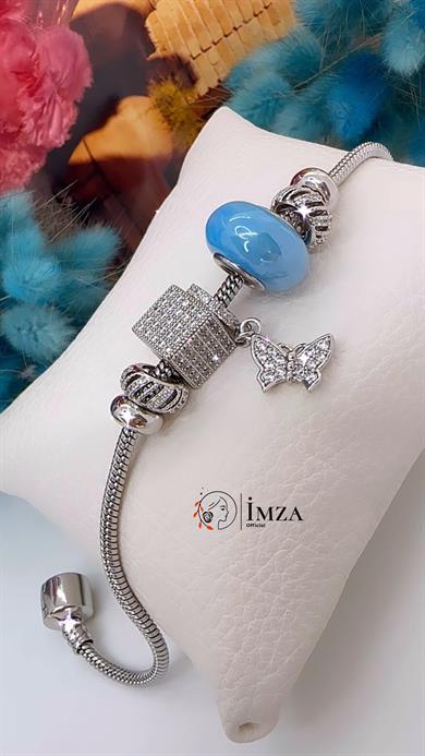 Vip Küp Detaylı Silver Marka Model Bileklik
