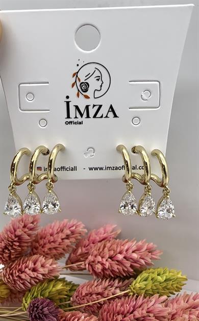 Vip Küpe Tek Delik 3lü Görünüm Sallantılı