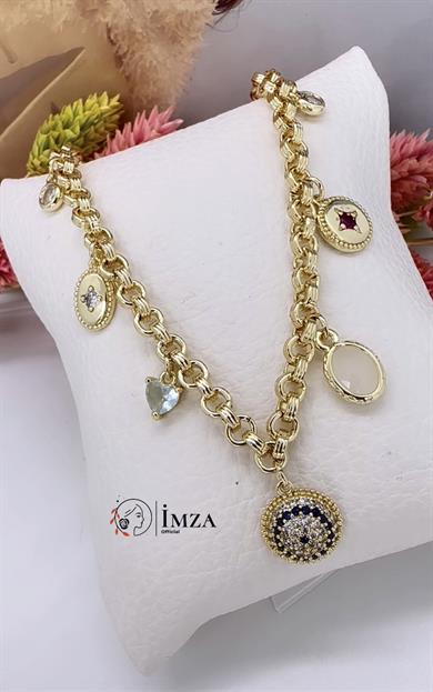 Vip Nazarlıklı Charmlı Kolye