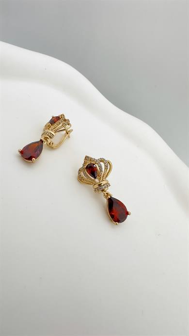 Vip Rose Ateş Kırmızısı Küpe