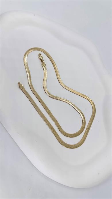 Vip Rose Gold Altın Kaplama İtalyan Kolye 60cm