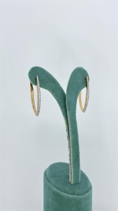 Vip Rose Gold Suyolu Oval Küpe