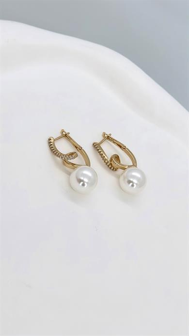 Vip Rose Oval İncili Küpe