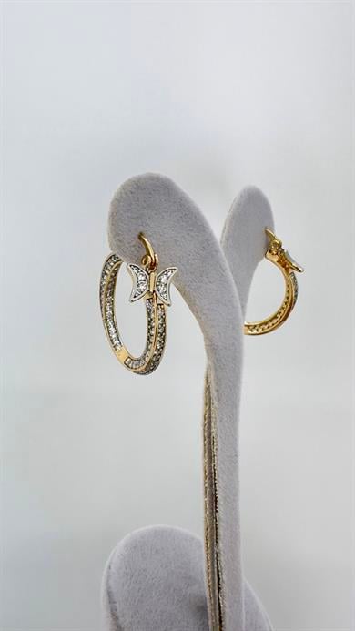 Vip Rose Taşlı Halka Küpe