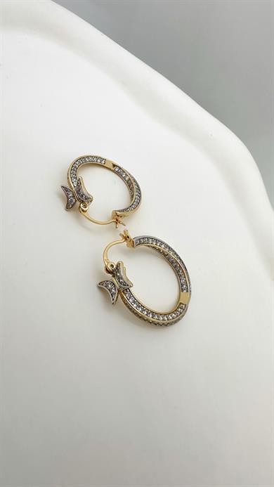 Vip Rose Taşlı Halka Küpe