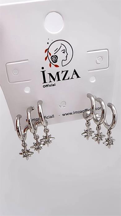 Vip Silver 3lü Yıldız Shakira Küpe