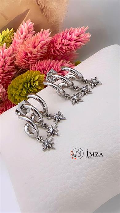 Vip Silver 3lü Yıldız Shakira Küpe