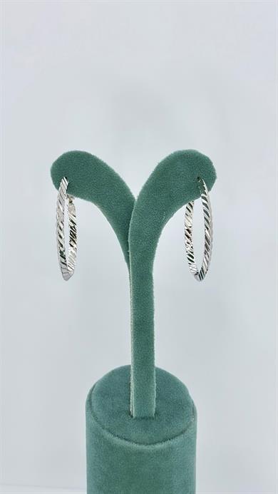 Vip Silver Büyük Kesme Halka Küpe