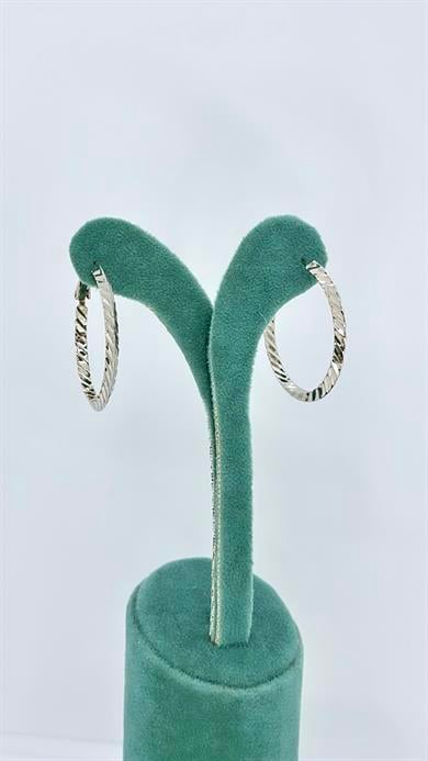 Vip Silver Kesme Model Halka Küpe