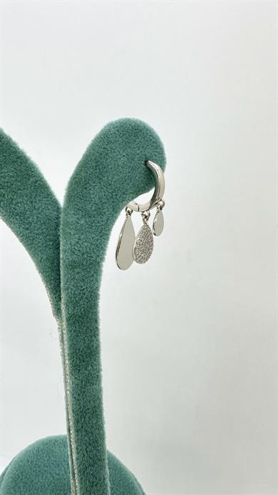 Vip Silver Taşlı Damla Küpe