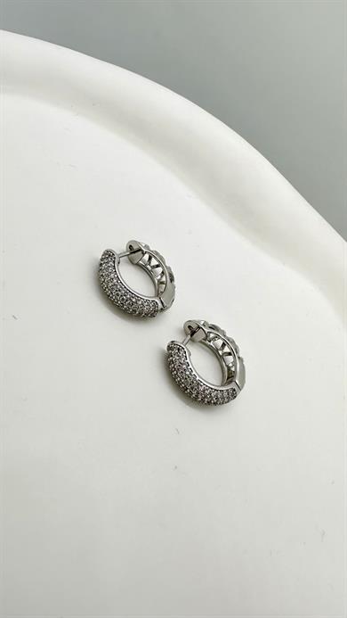 Vip Silver Taşlı Halka Küpe