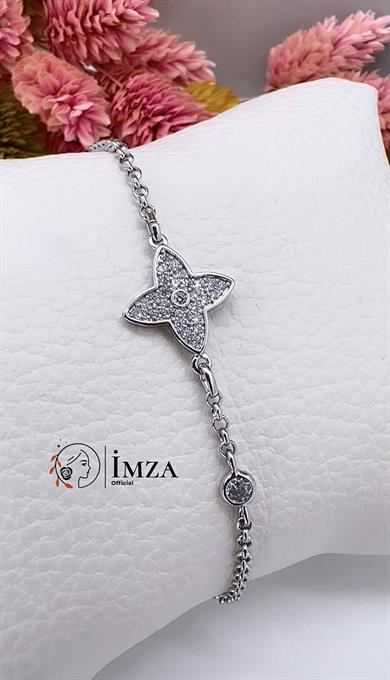 Vip Silver Tek Yoncalı Bileklik
