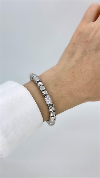 Vip Silver Yuvarlak Kalın Bileklik