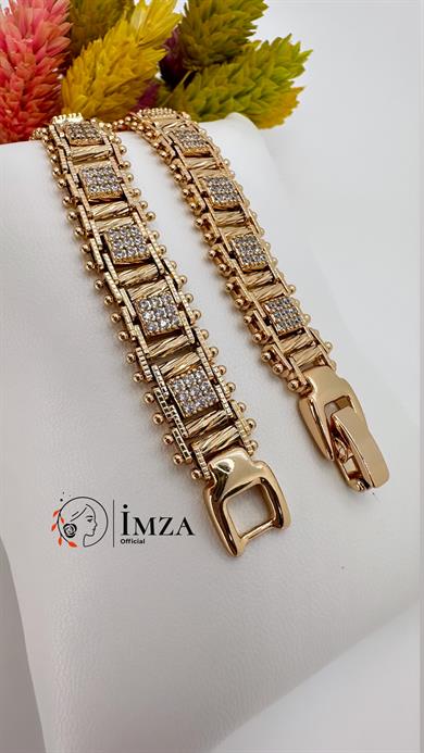 Vip Taşlı Hasır Desen Bileklik