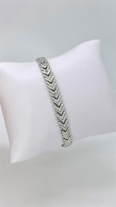 Vip Taşlı Silver Kılçık  Bileklik