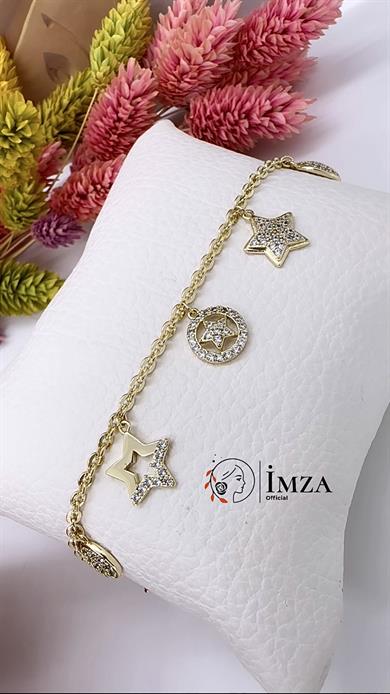 Vip Yıldız Çarhm Detaylı Bileklik