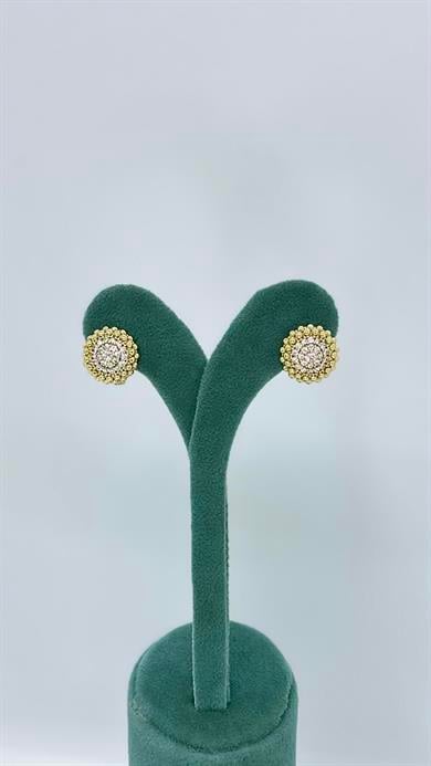 Vip14 K Zirkon Taşlı Papatya Küpe