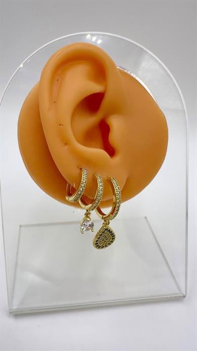 Vp 14 K 3lü Damla Model Halka Küpe