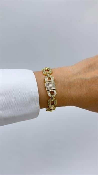 Vp 14 K Altıgen Taşlı Gurmet Bileklik