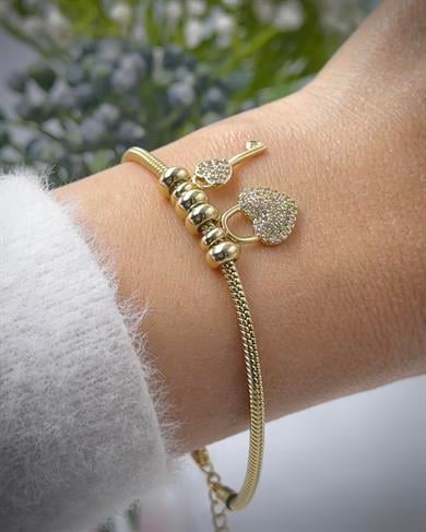 Vp 14 K Altın Kaplama Anahtar Charmlı Bileklik