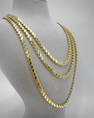 Vp 14 K Altın Kaplama 45cm 50cm 60cm Arpa Kolyeler ( Seçim yaparak sepete ayrı ayrı ekleyiniz) 