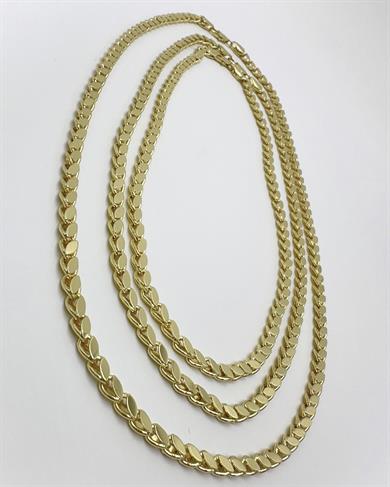 Vp 14 K Altın Kaplama 45cm 50cm 60cm Arpa Kolyeler ( Seçim yaparak sepete ayrı ayrı ekleyiniz) 