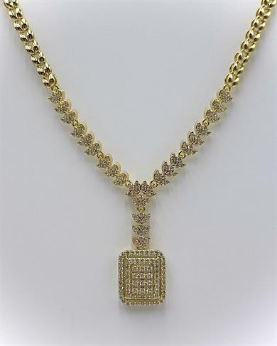 Vp 14 K Altın Kaplama Baget Gerdanlık Kolye 45cm