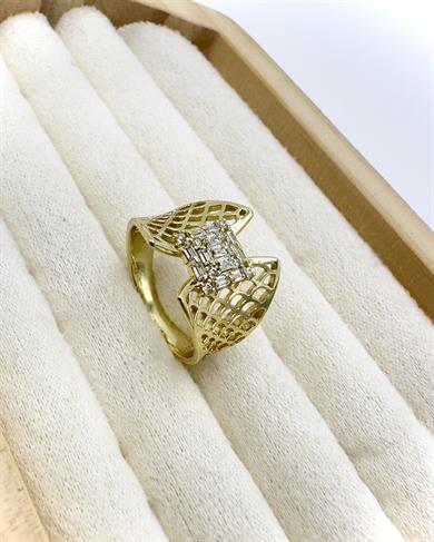 Vp 14 K Altın Kaplama Bağet Taşlı Telkari Model Yüzük