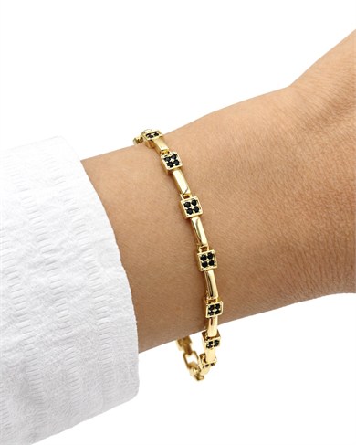 Vp 14 K Altın Kaplama Black Frame Bileklik