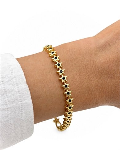 Vp 14 K Altın Kaplama Black Kozmik Star Model Bileklik
