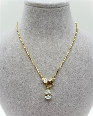 Vp 14 K Altın Kaplama Dorika Damla Model  Kolye 50cm
