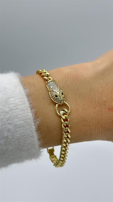 Vp 14 K Altın Kaplama Ejderha Model Bileklik