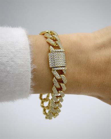 Vp 14 K Altın Kaplama Full Taşlı Gurmet Model Bileklik