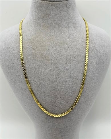 Vp 14 K Altın Kaplama Geniş Vntg Kolye 60cm
