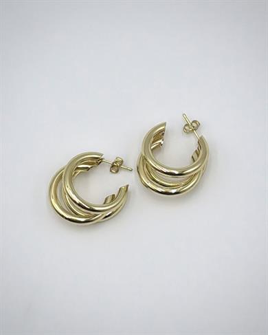 Vp 14 K Altın Kaplama Gold Sarmal Sedef Küpe