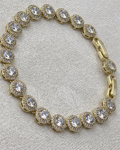 Vp 14 K Altın Kaplama Golden Pırlanta Model Bileklik