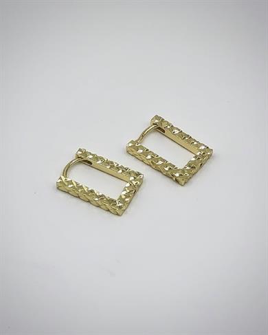 Vp 14 K Altın Kaplama Işıltılı Kare Model Küpe