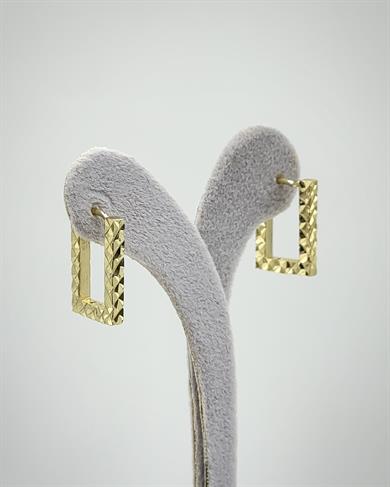 Vp 14 K Altın Kaplama Işıltılı Kare Model Küpe