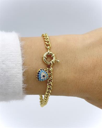 Vp 14 K Altın Kaplama Kalp Detay Model Bileklik