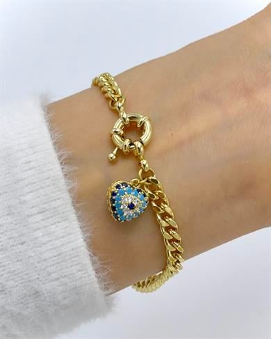 Vp 14 K Altın Kaplama Kalp Detay Model Bileklik