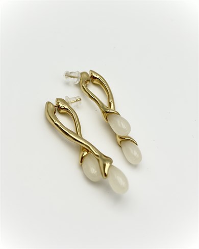 Vp 14 K Altın Kaplama Krem Agua Küpe