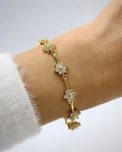 Vp 14 K Altın Kaplama Lotus Çiçeği Model Bileklik