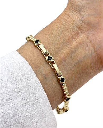 Vp 14 K Altın Kaplama Noir Gold Bileklik