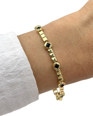 Vp 14 K Altın Kaplama Noir Gold Bileklik
