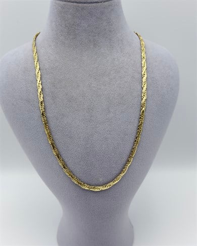 Vp 14 K Altın Kaplama Örgü Model Zincir 60cm