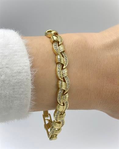 Vp 14 K Altın Kaplama Örgü Sepet Bileklik