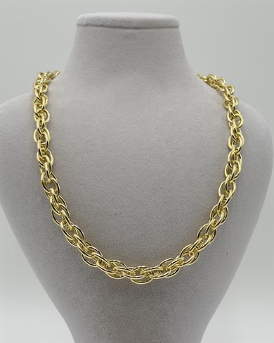 Vp 14 K Altın Kaplama Oval Sarmal Kolye 50cm