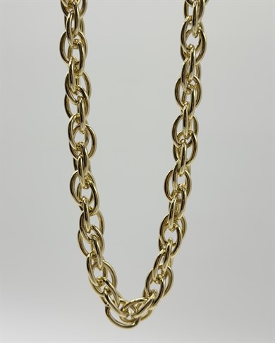 Vp 14 K Altın Kaplama Oval Sarmal Kolye 50cm