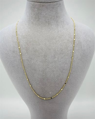 Vp 14 K Altın Kaplama Pullu Zincir 60cm